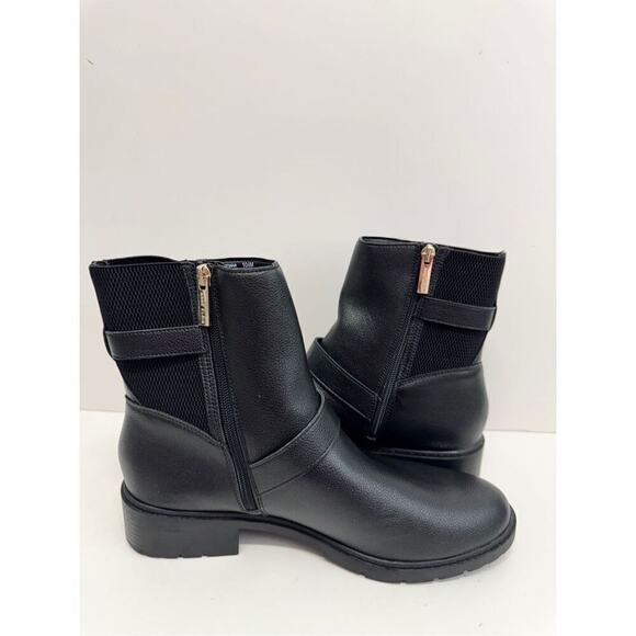 Anne Klein‎ Boots Size 10.5 Black Block Heel Almond Toe Buckle Detail NEW - Picture 6 of 11